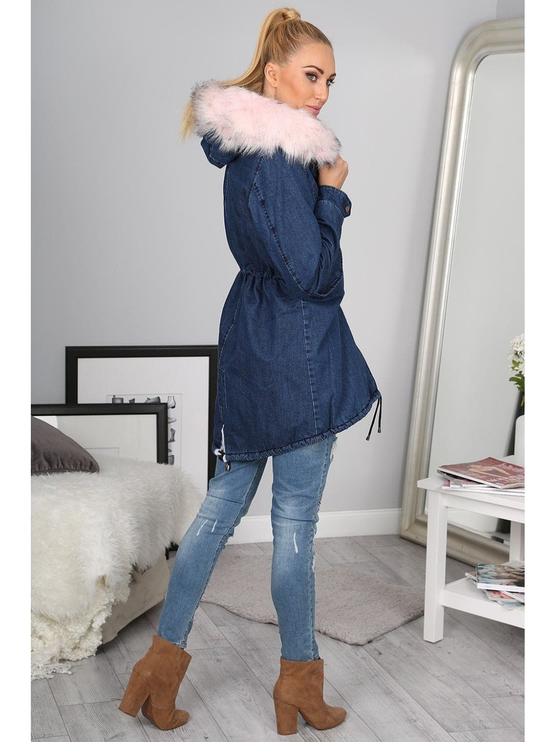 Jacheta Denim Pale Pink 7000 - Magazin online - Boutique